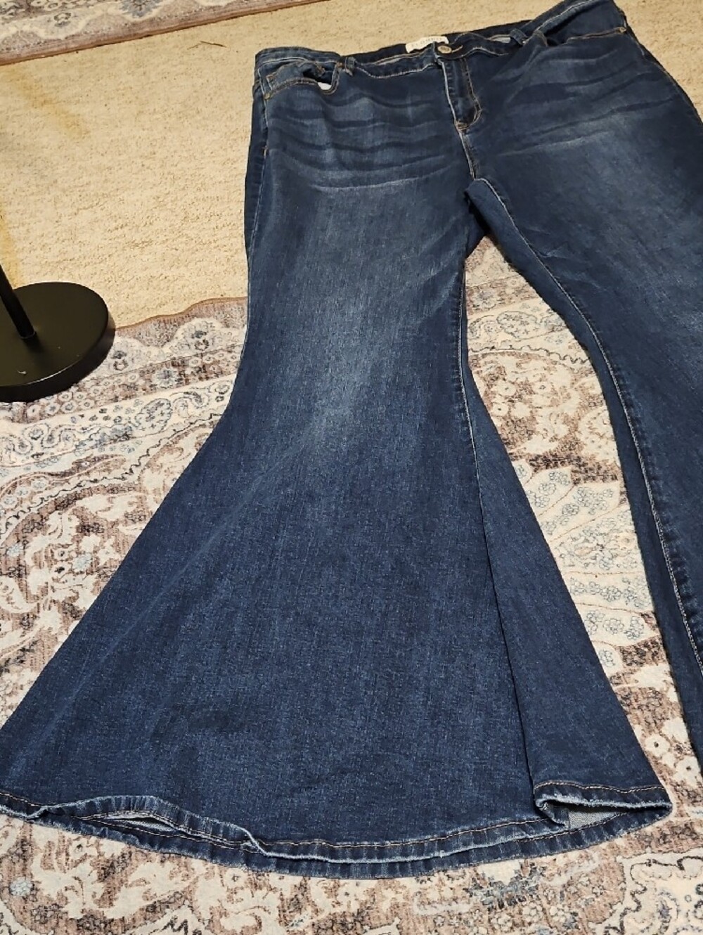 Eloquii Indigo Wide-Leg Flare Jeans - Picture 2 of 10